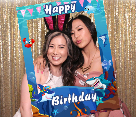 Baby Shark Theme Birthday Party Selfie Photo Booth Frame