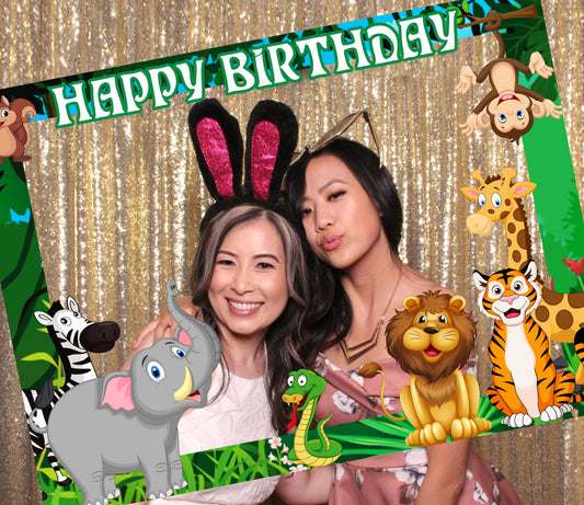 Jungle Theme Birthday Party Selfie Photo Booth Frame