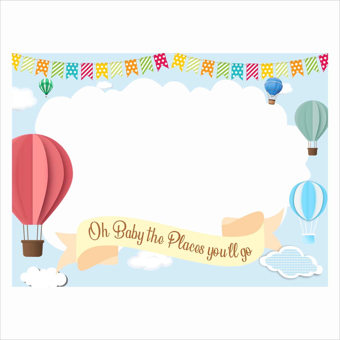 Hot Air Theme Birthday Party Selfie Photo Booth Frame