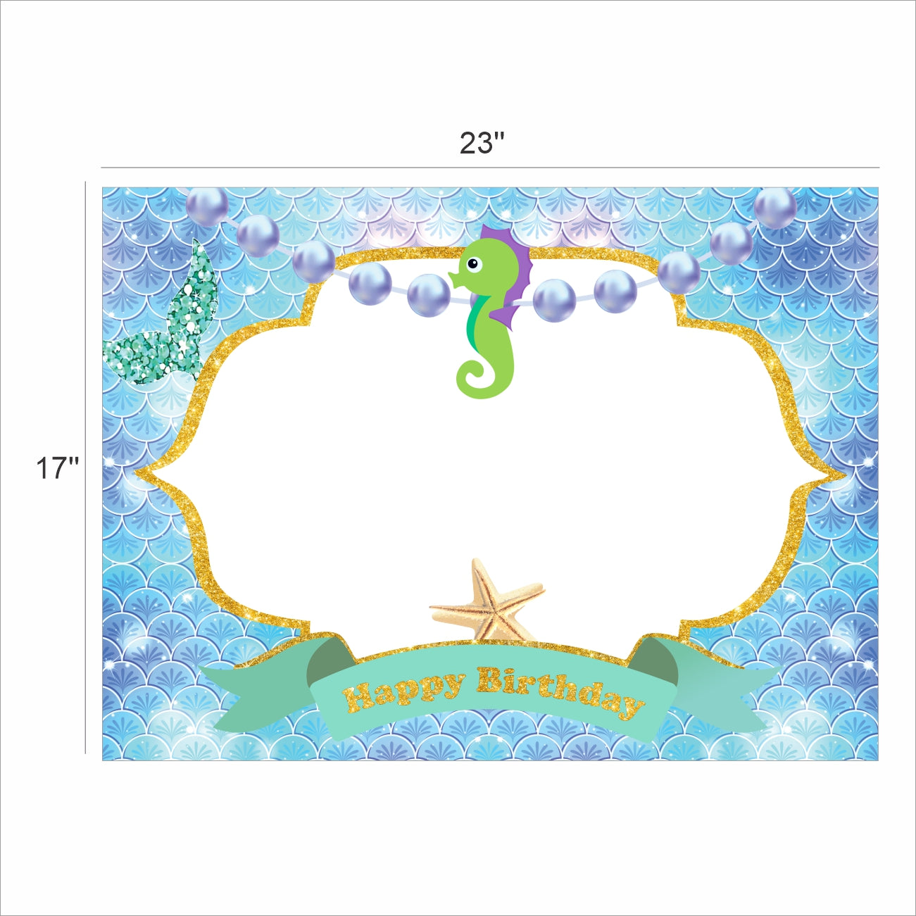 Mermaid Theme Birthday Party Selfie Photo Booth Frame