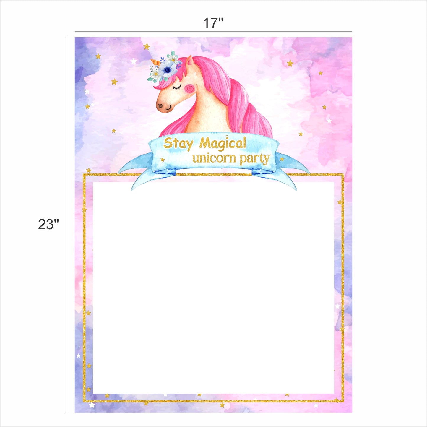 Unicorn Theme Birthday Party Selfie Photo Booth Frame
