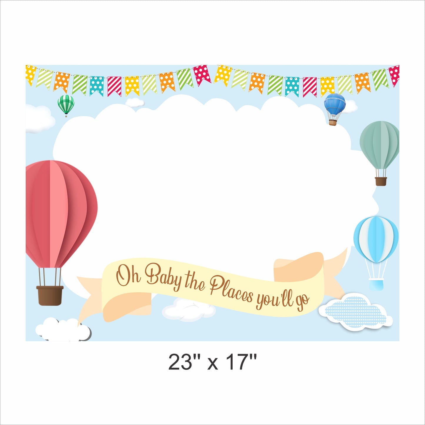 Hot Air Theme Birthday Party Selfie Photo Booth Frame