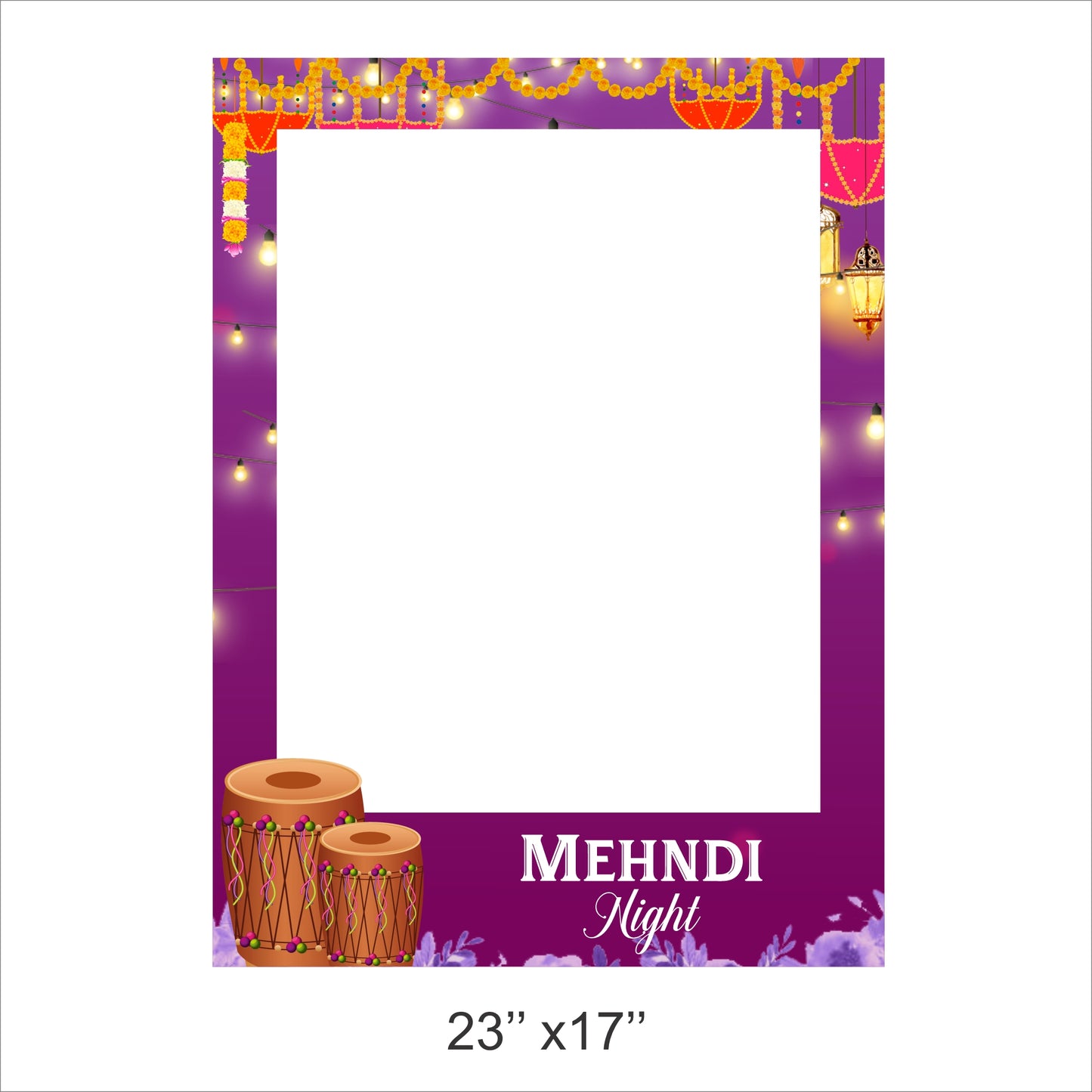 Mehandi Theme Party Selfie Photo Booth Frame