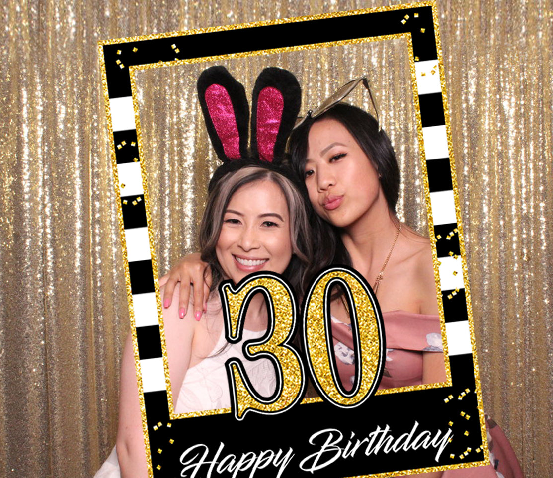 30th Birthday Party Selfie Photo Booth Frame & Props