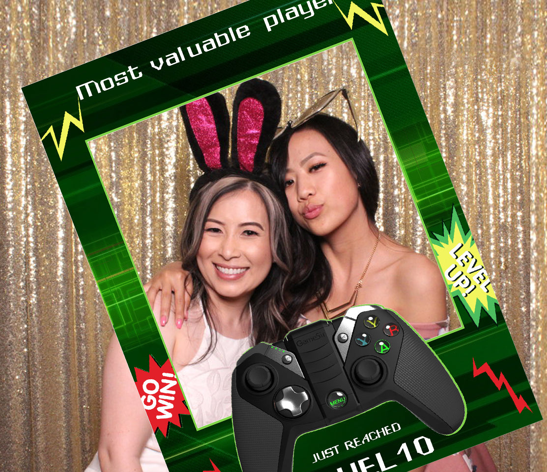 Gaming Theme Birthday Party Selfie Photo Booth Frame & Props