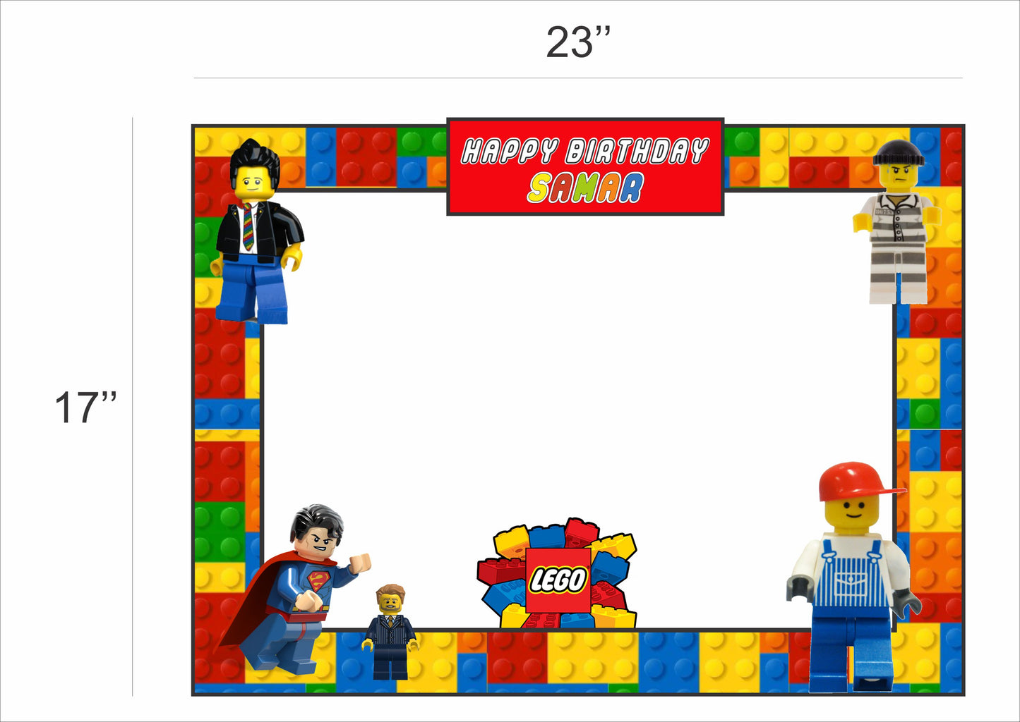 Lego Theme Birthday Party Selfie Photo Booth Frame