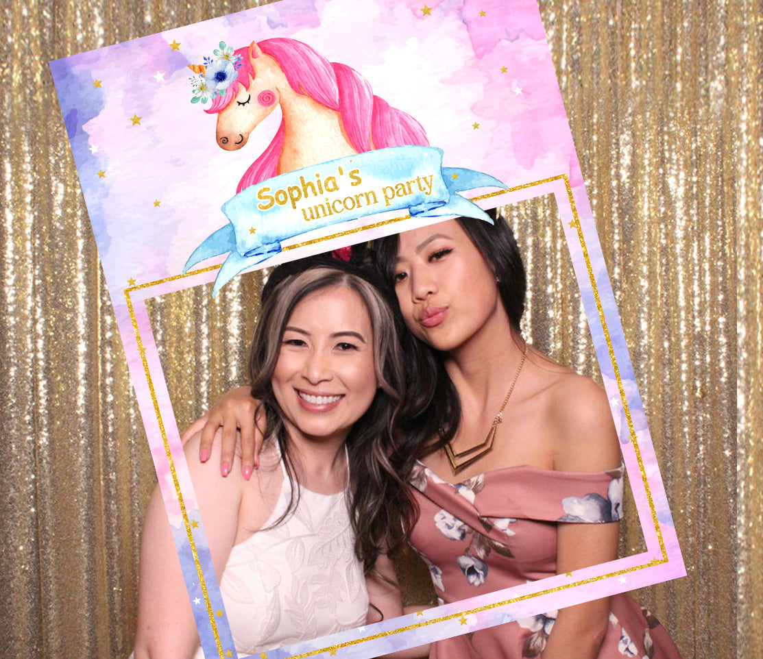 Unicorn Theme Birthday Party Selfie Photo Booth Frame