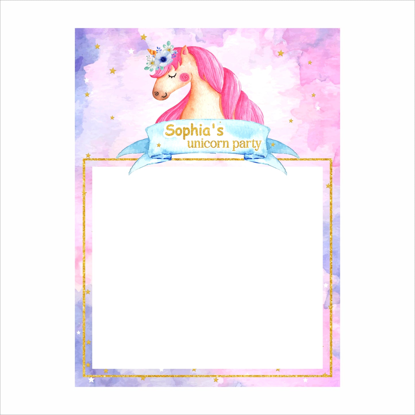 Unicorn Theme Birthday Party Selfie Photo Booth Frame