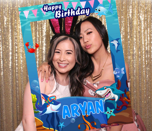 Baby Shark Theme Birthday Party Selfie Photo Booth Frame