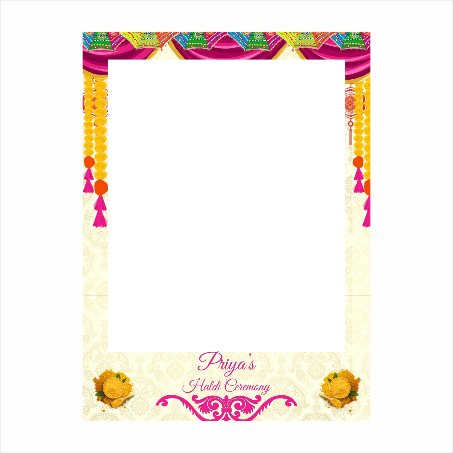 Haldi Theme Party Selfie Photo Booth Frame
