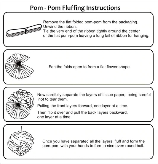 Theme My Party Paper Pom Pom, Happy Birthday Foil, Glue Dot and Strip to complete your decoration