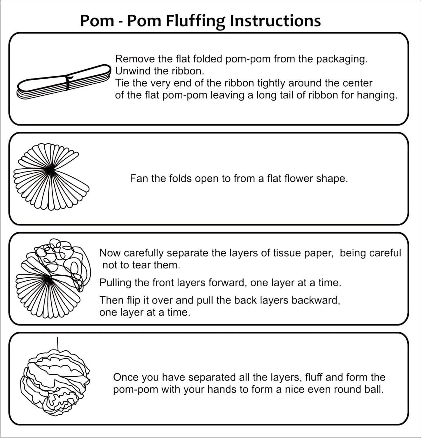 Red And White Pom Pom Flower Decoration For Birthday Parties, Anniversary Party & Baby Shower