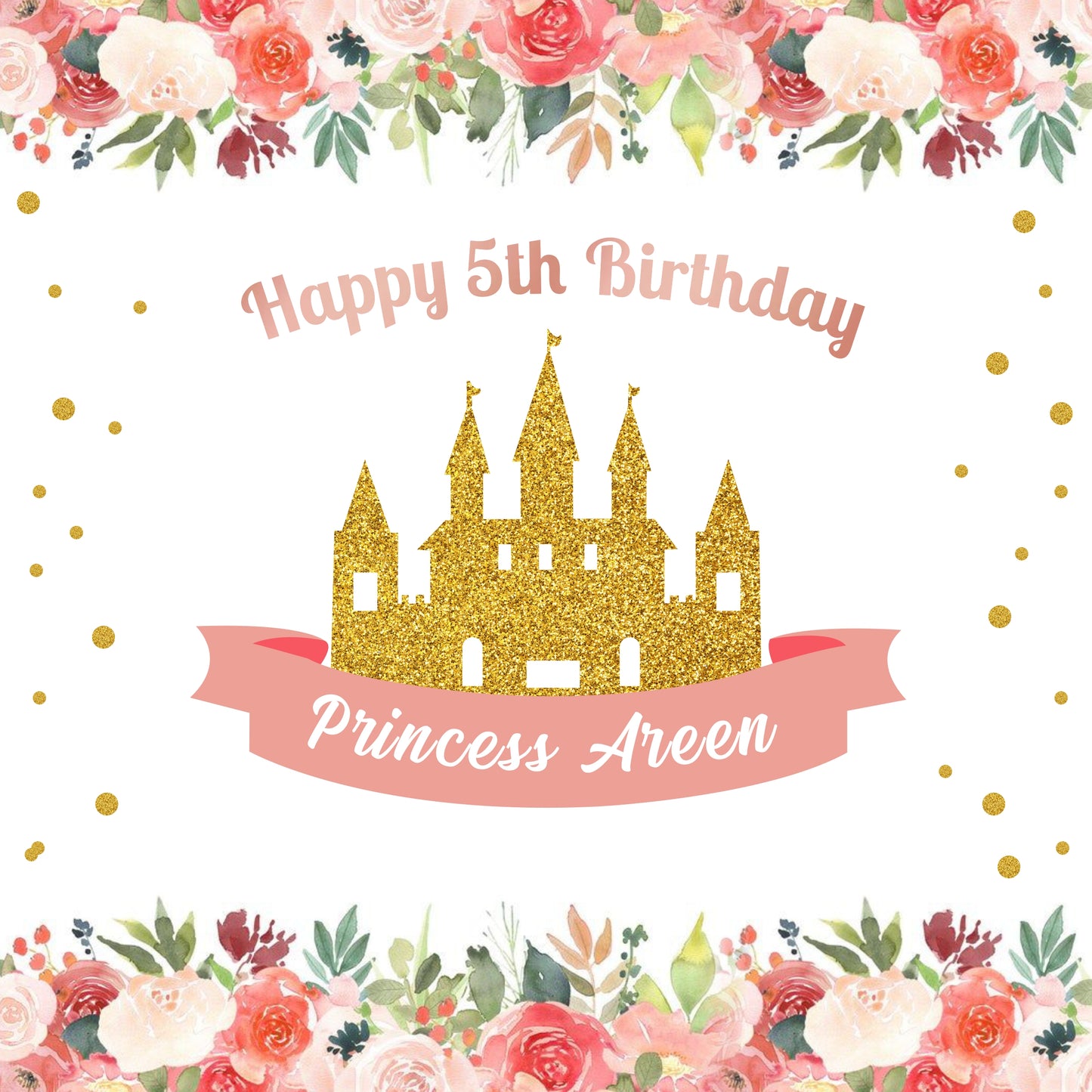 Personalize Princess Backdrop Banner