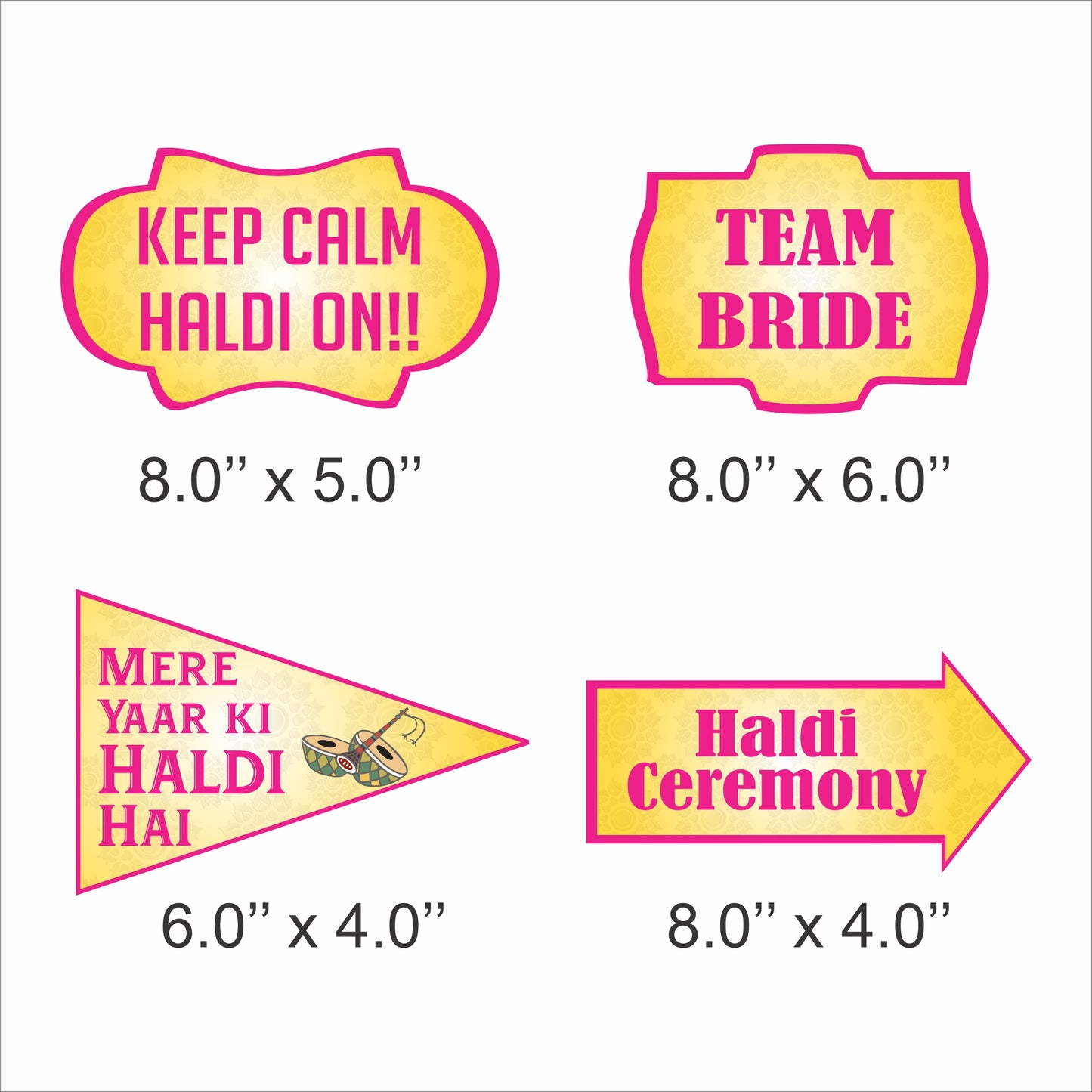 Haldi Ceremony Theme Party Photo Booth Props Kit