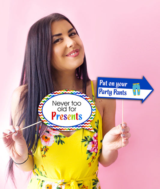 Joyful Theme Birthday Photo Booth Props Kit