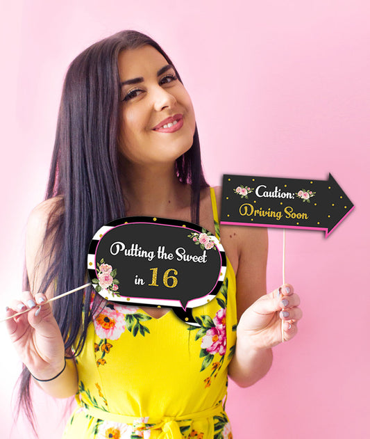 16th Birthday Party Photo Booth Props Kit