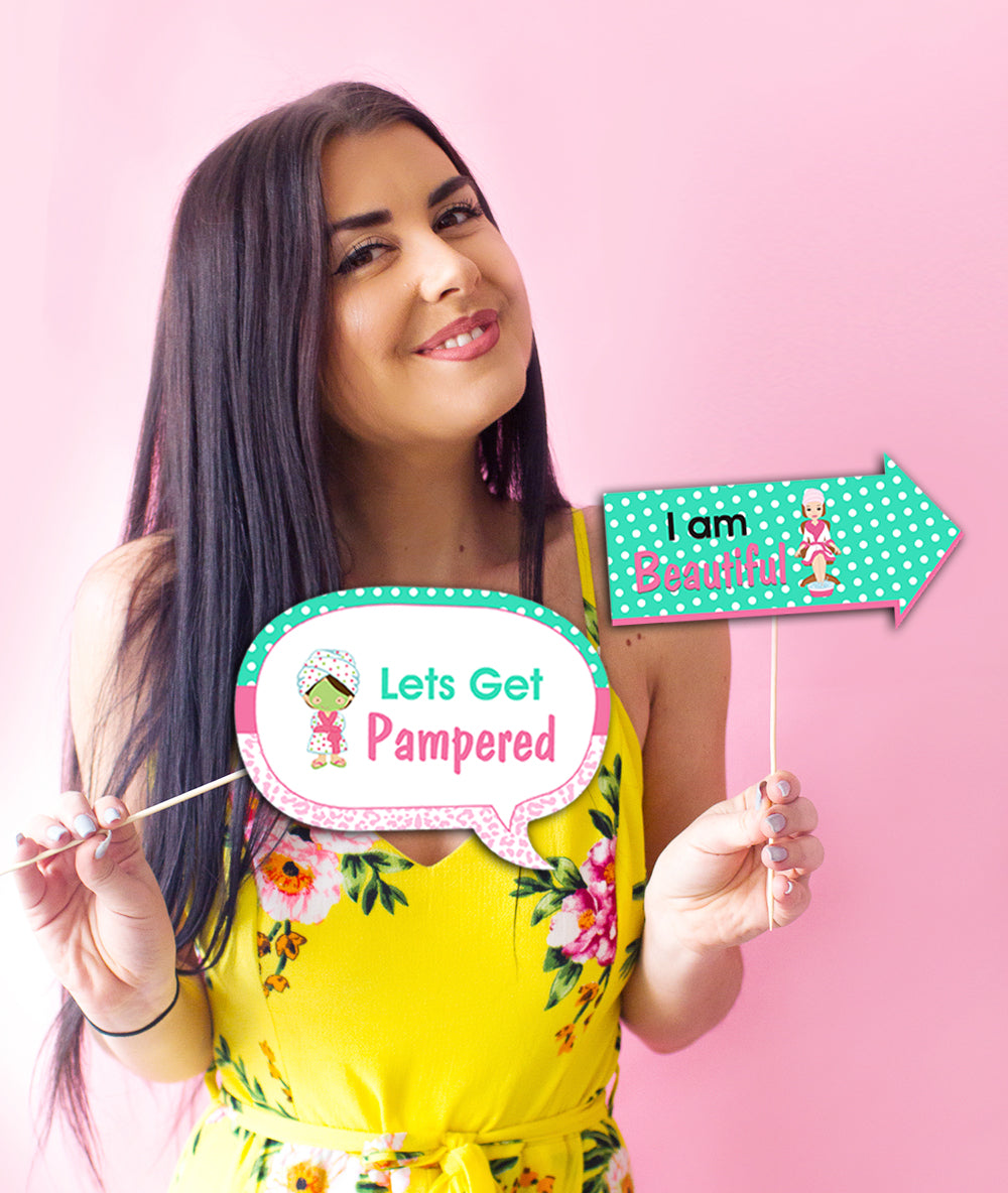 Spa Theme Birthday Party Photo Booth Props Kit