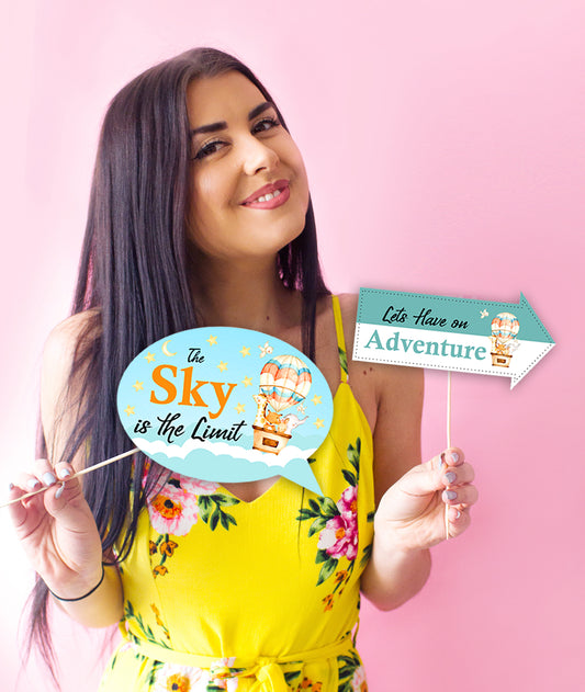Hot Air Theme Birthday Party Photo Booth Props Kit