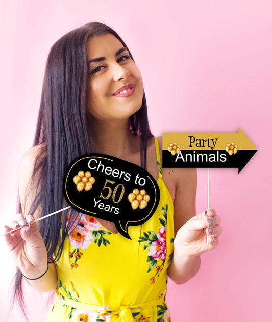 50th Birthday Party Photo Booth Props Kit