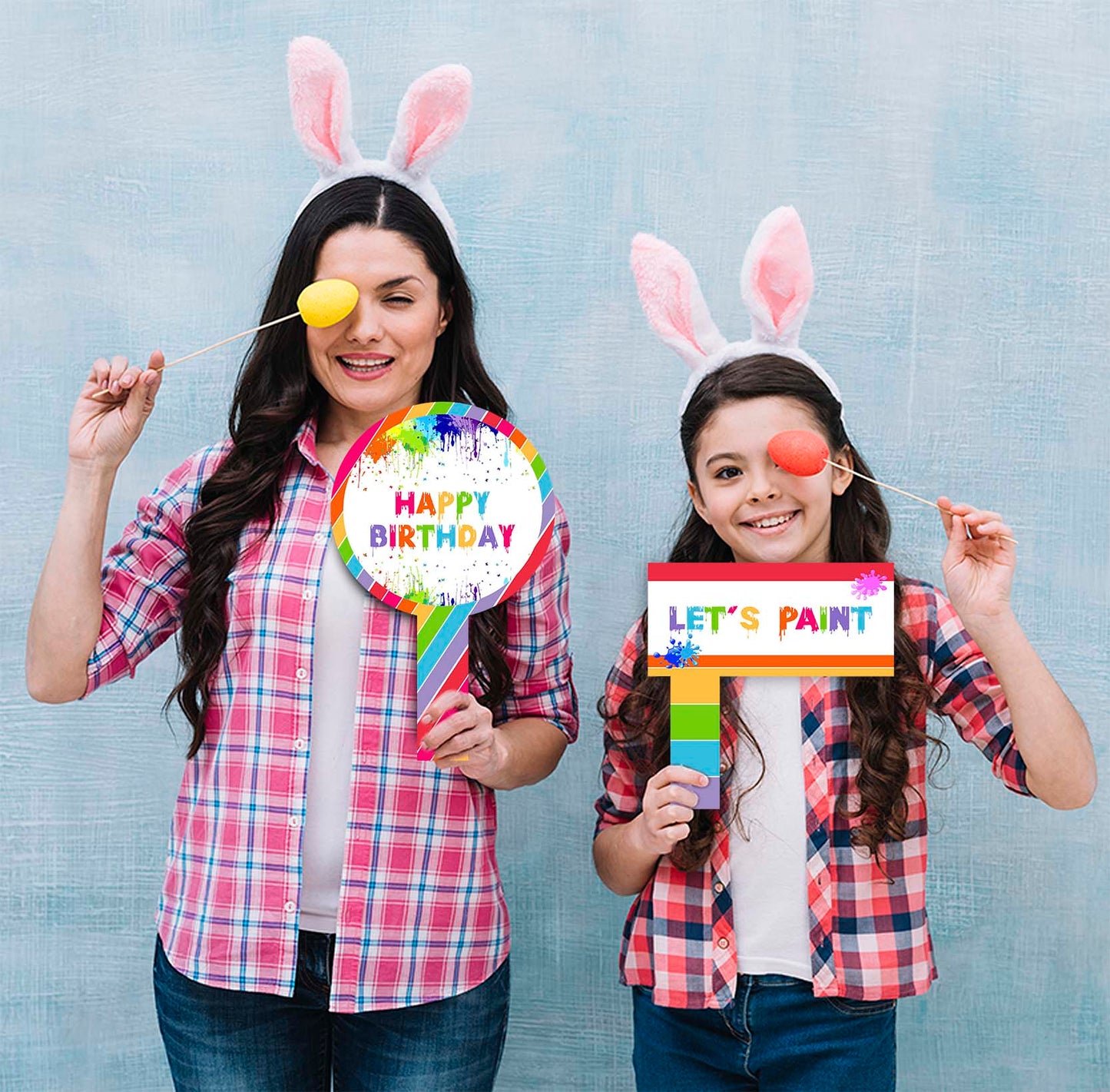 Art and Paint Theme Birthday Party Selfie Photo Booth Frame & Props