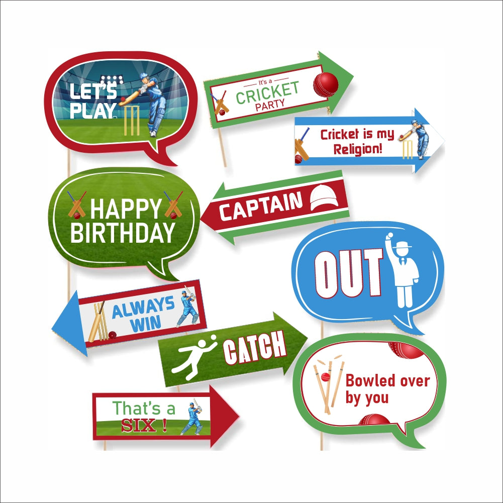 Cricket Theme Birthday Party Photo Booth Props Kit