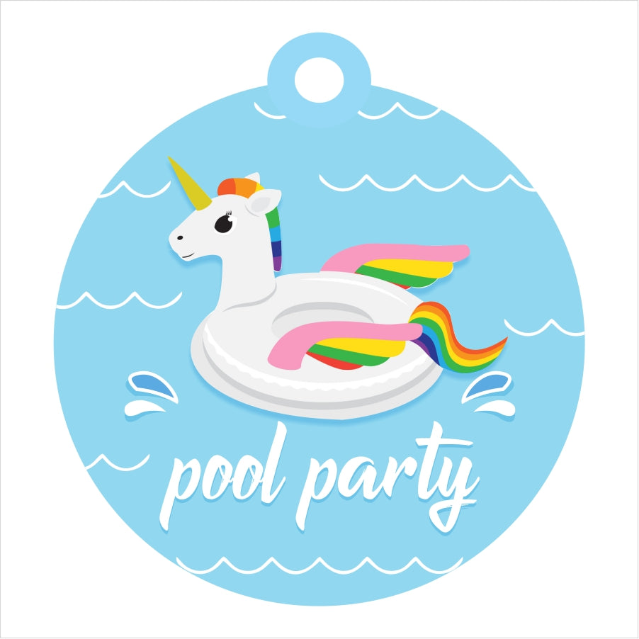 Pool Party Birthday Thank You Gift Tags