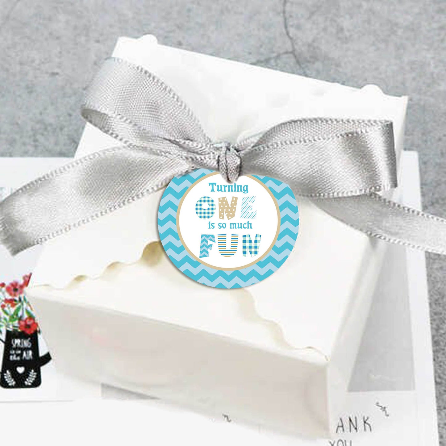 One Is Fun Boys Birthday Party Thank You Gift Tags