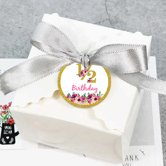 Half Birthday Party Thank You Gift Tags