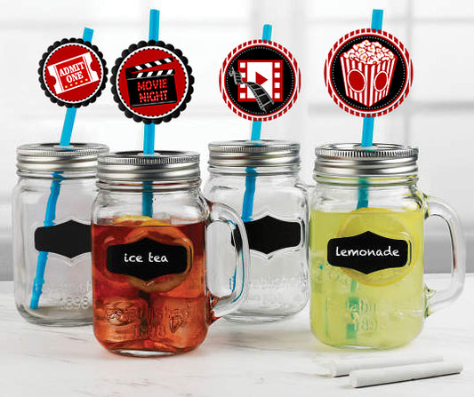 Movie Night Theme Straw Set for Decorations