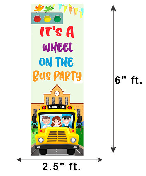 Wheels on the Bus Welcome Banner Roll up Standee (with stand)