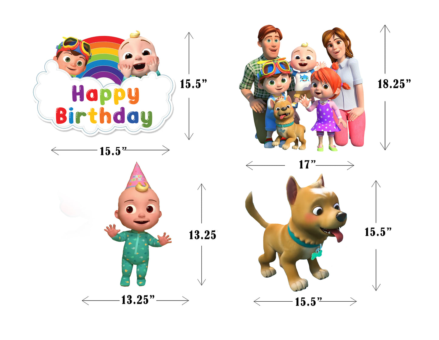 Cocomelon Theme Birthday Party Cutouts