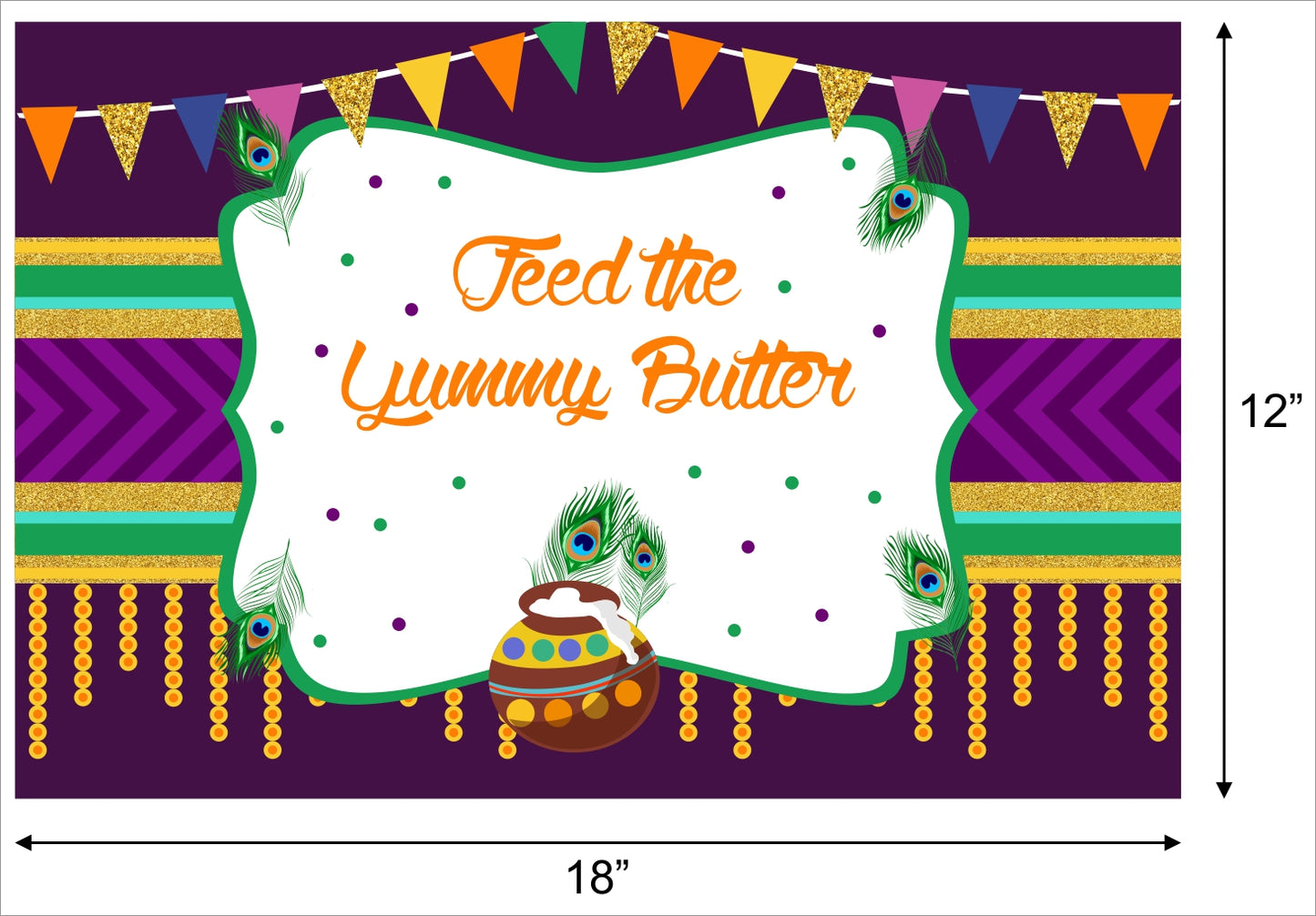 "Little Krishna "- Themed Table Place-Mats For Birthday Theme Parties - Pack Of 6