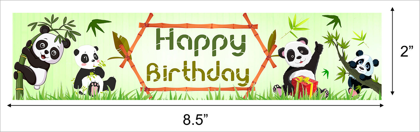 Panda Theme Birthday Party Water Bottle Labels