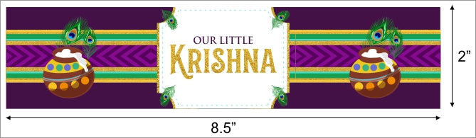 "Little Krishna" - Birthday Party Water Bottle Sticker Labels ( Set Of 10)