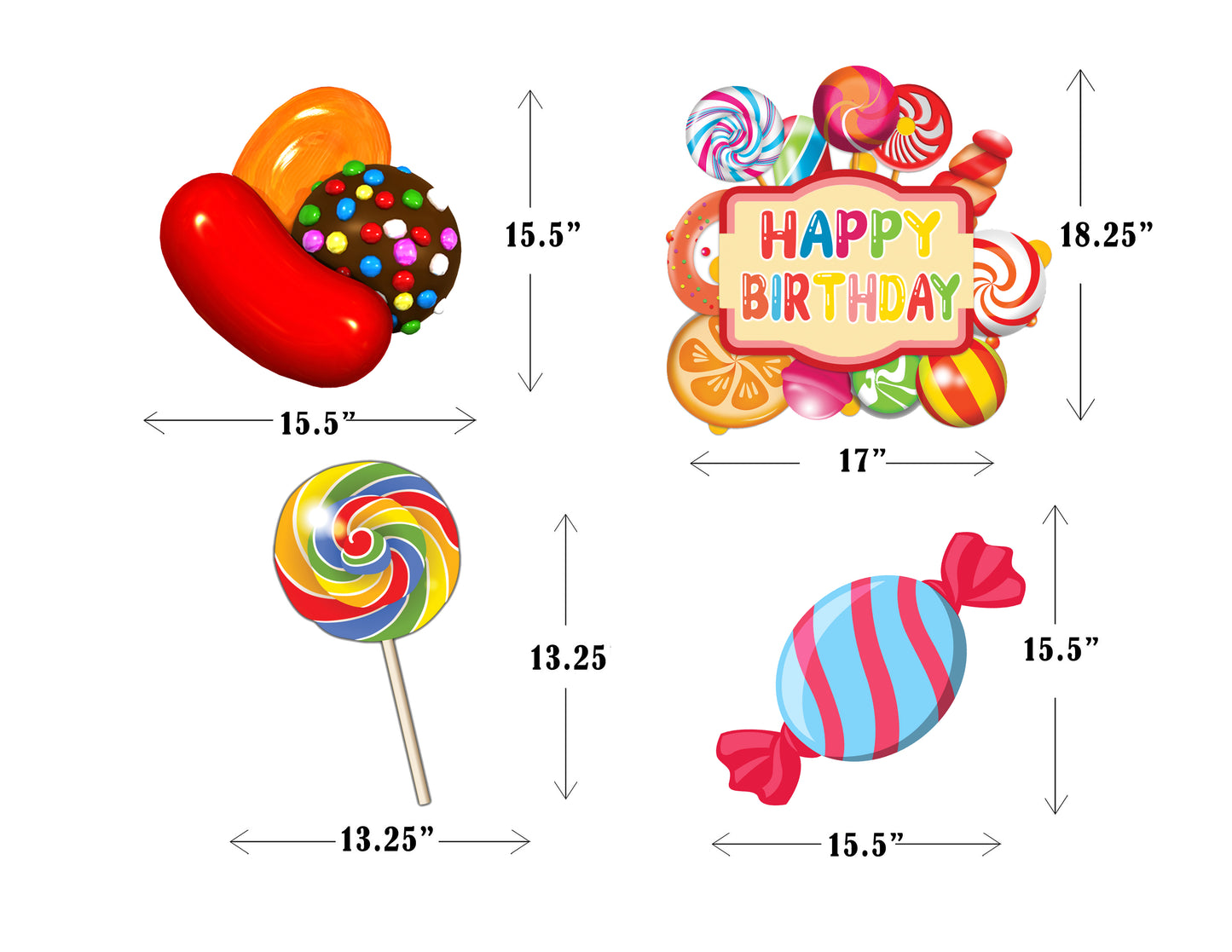 Candy Land Theme Birthday Party Cutouts