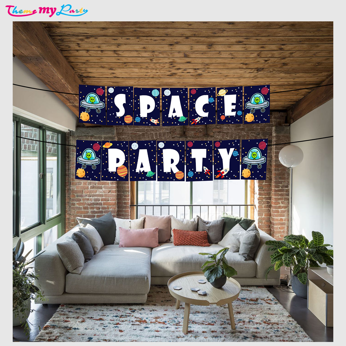 Space Theme Birthday Party Banner for Decoration