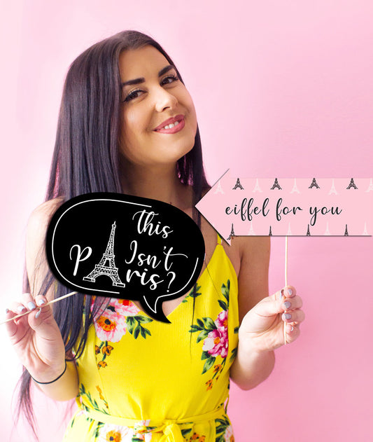 Oh La La Paris Theme Birthday Party Photo Booth Props Kit