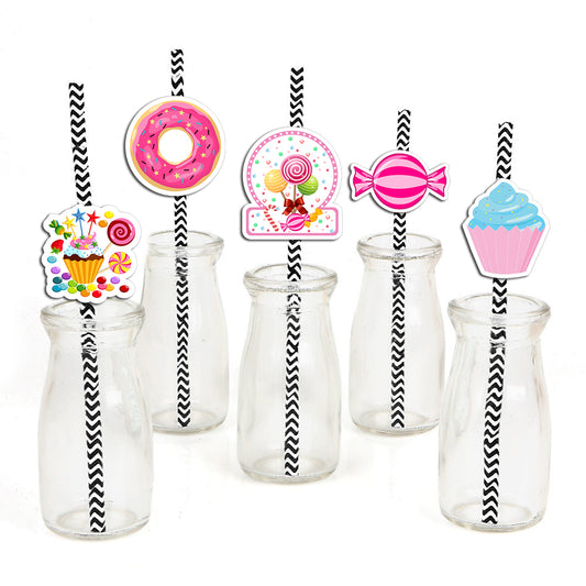 Candy Land Theme Birthday Party Paper Decorative Straws