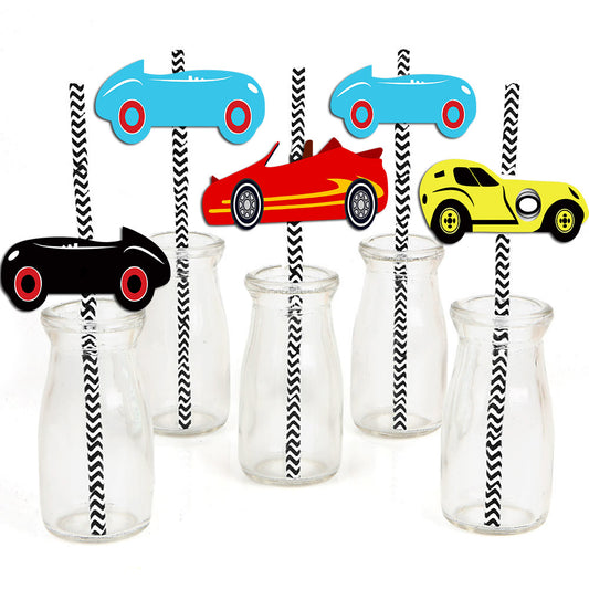 Cars Birthday Party Paper Decorative Straws