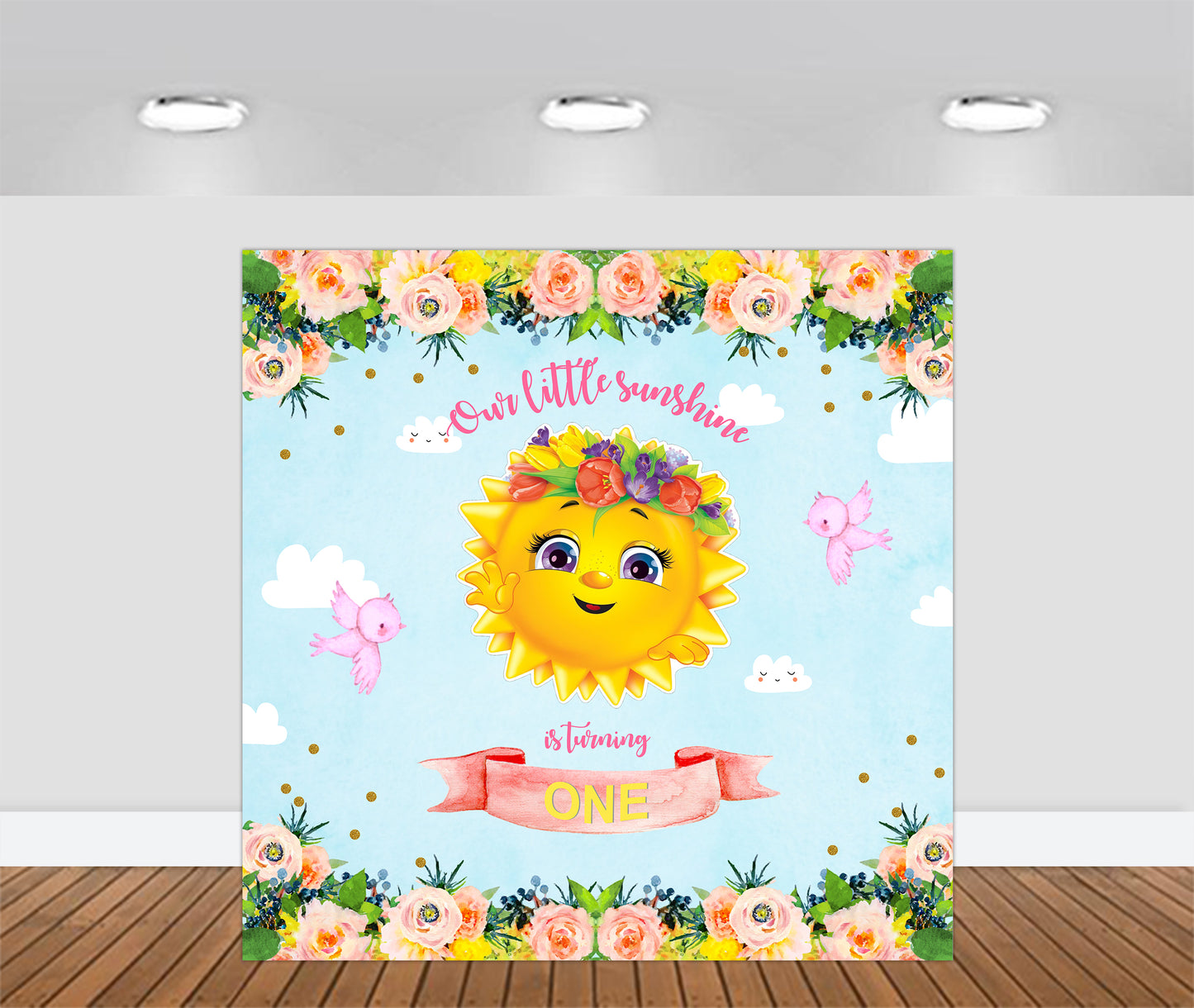 You Are My Sunshine Theme Birthday Party Backdrop