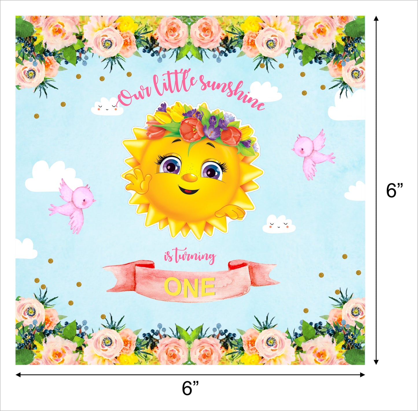 You Are My Sunshine Theme Birthday Party Backdrop
