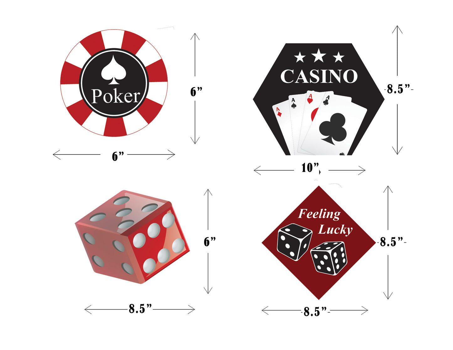 Casino /Card Party Table Topper For Decoration