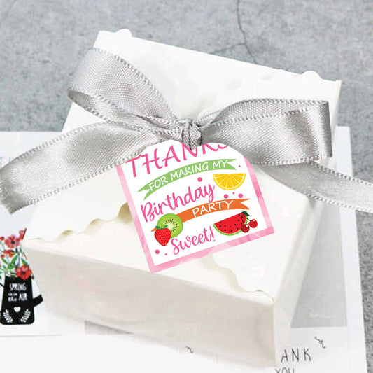 Twotti Fruity Theme Birthday Party Thank You Gift Tags