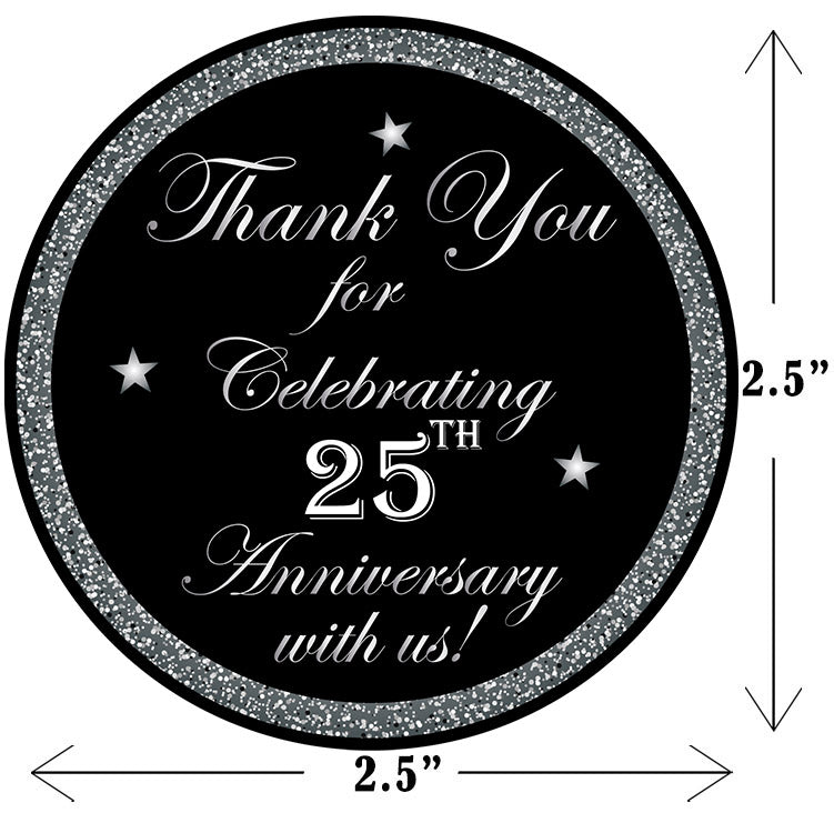 25th Anniversary Party Thank You Gift Tags
