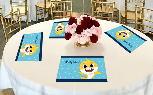 Baby Shark Theme Birthday Table Mats for Decoration