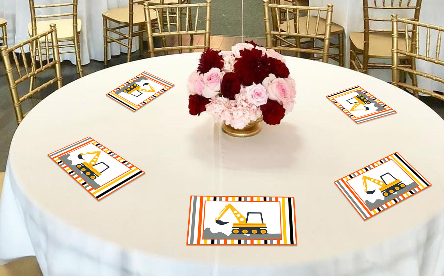Construction Birthday Table Mats for Decoration