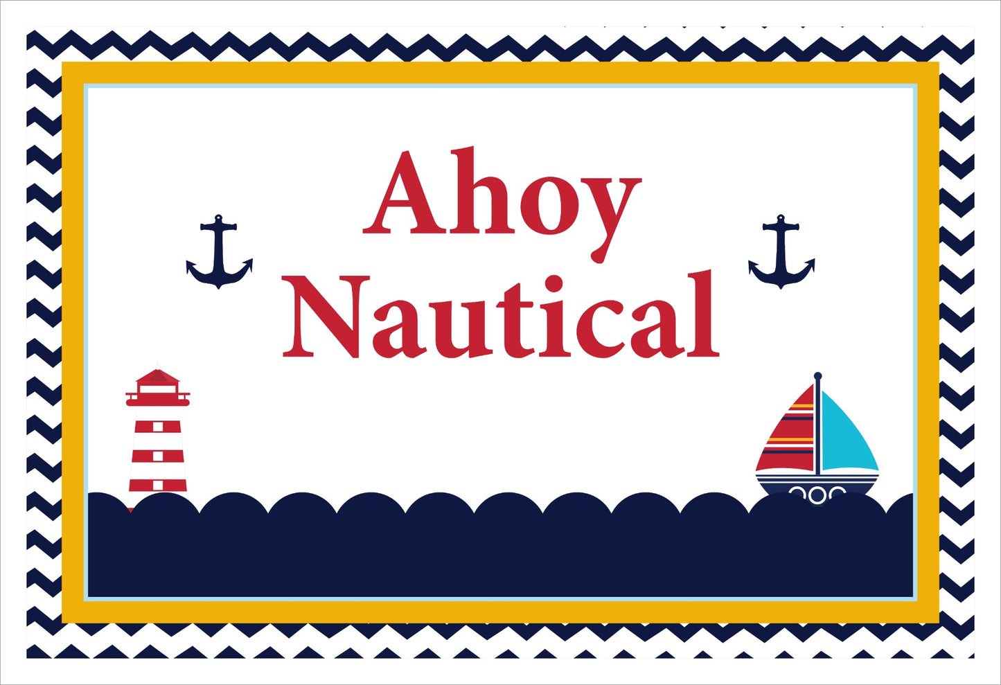 Nautical Ahoy Theme Birthday Table Mats for Decoration