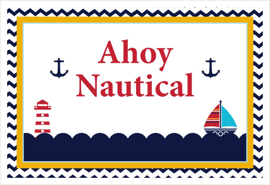 Nautical Ahoy Theme Birthday Table Mats for Decoration