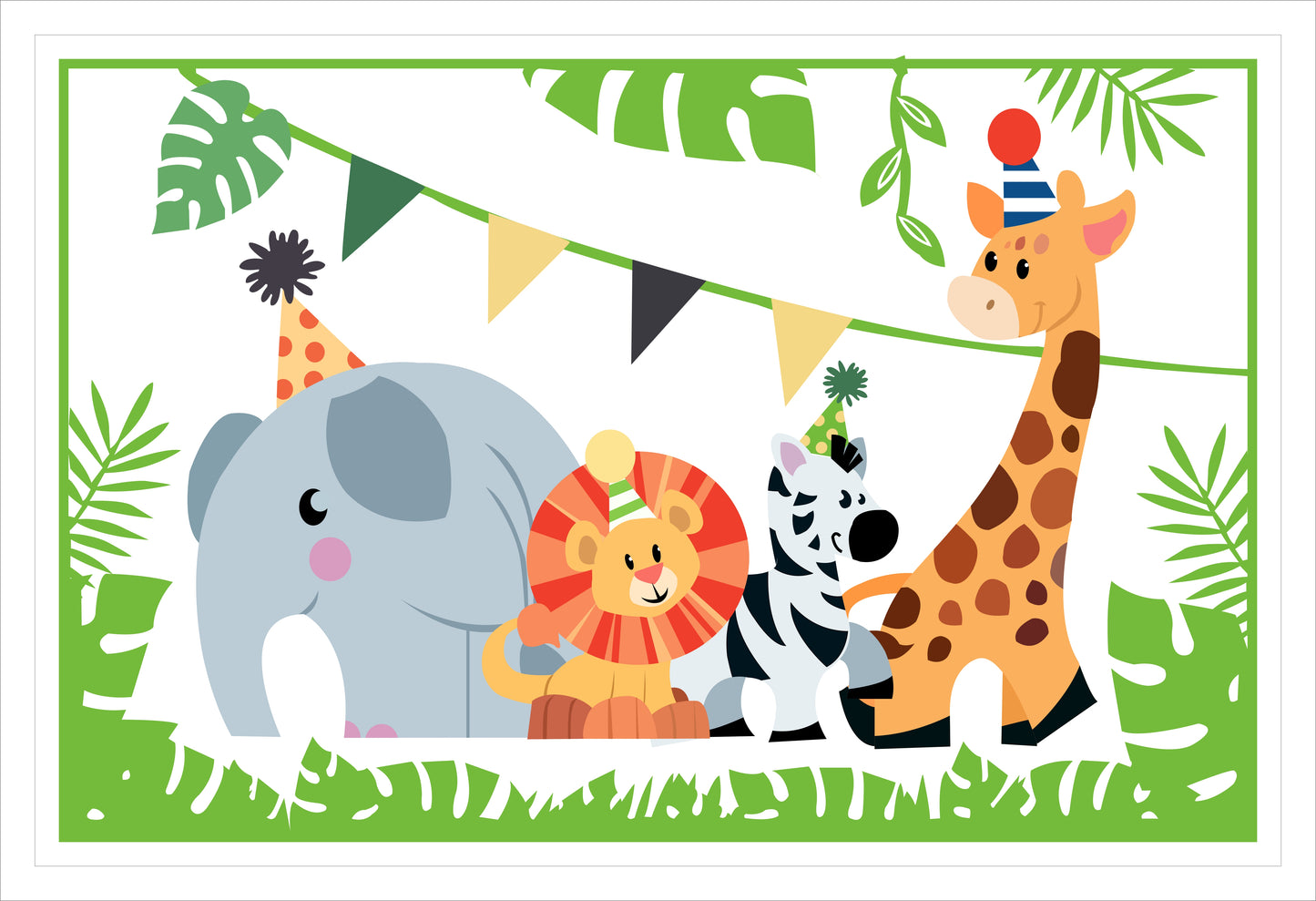 Jungle Theme Birthday Table Mats for Decoration