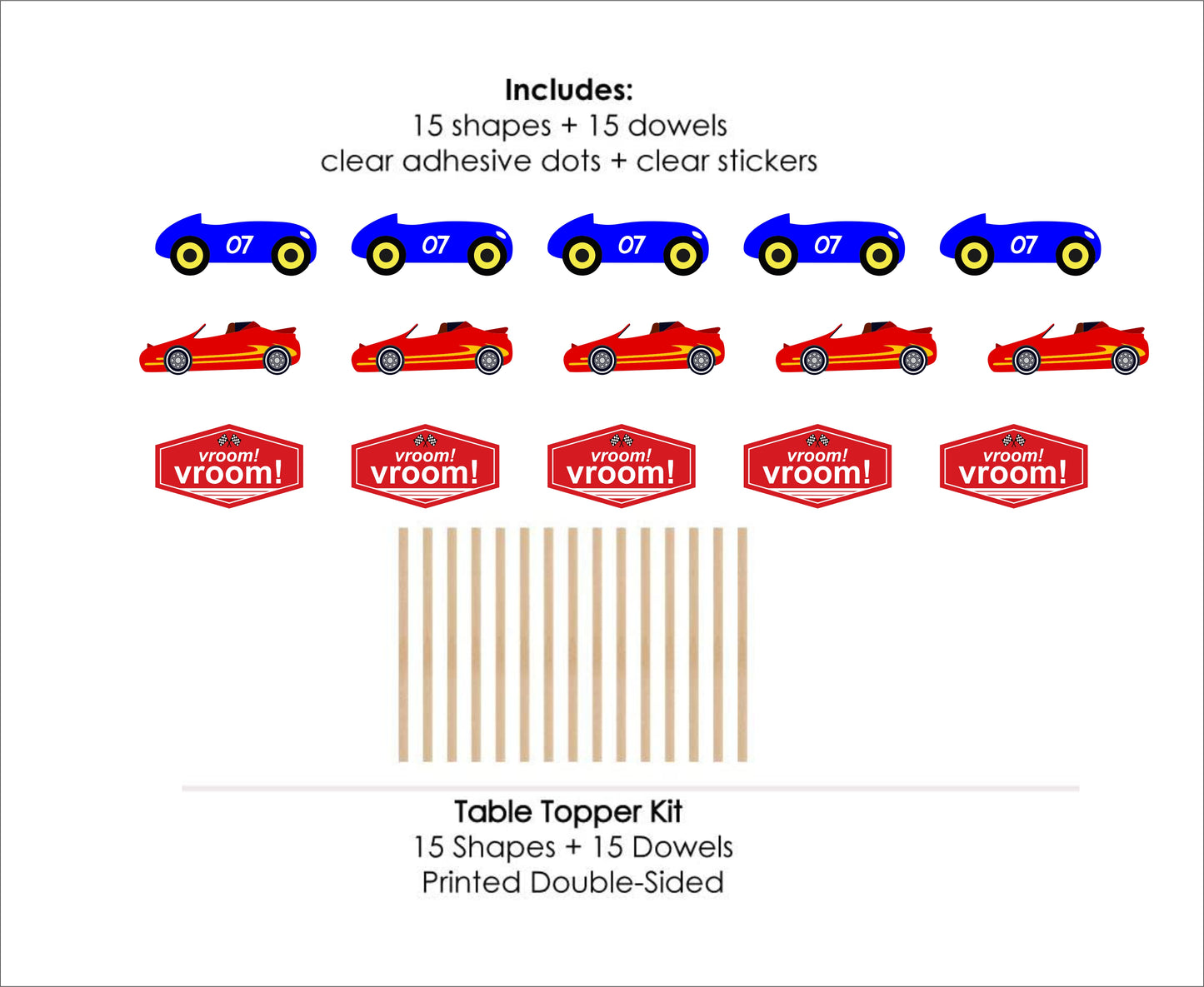 Cars Birthday Party Table Toppers for Decoration